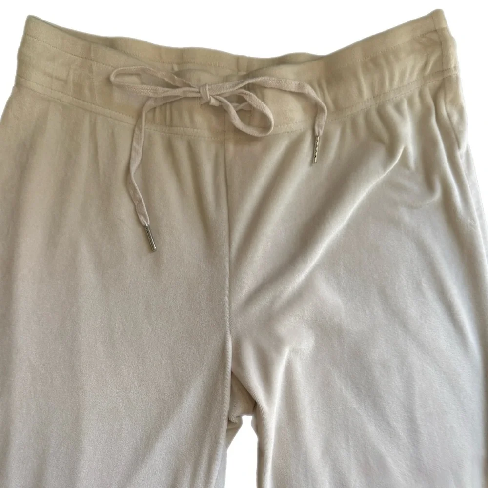 Juicy Couture Cream Rhinestone Y2K Logo Lounge Set Size M ✨ - Picture 8 of 13